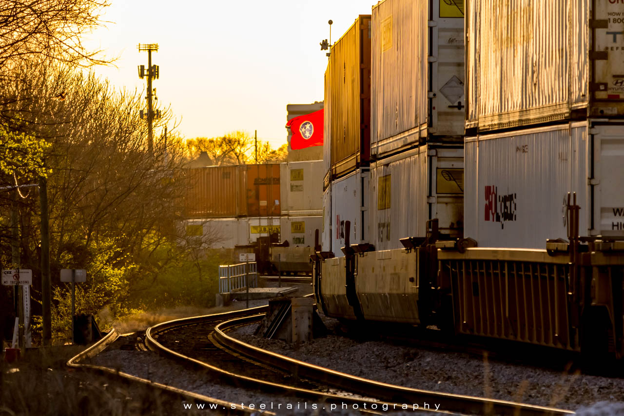Waiting on a CSX stack train